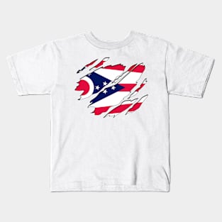 Tear Away Ohio Flag Kids T-Shirt